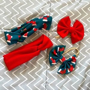 Mama & Me Matching Christmas bows/hair wraps